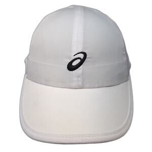 ASICS Baseball Cap White Gray OS Embroidered Mesh Running Adjustable Hat